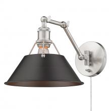  3306-A1W PW-RBZ - Orwell PW 1 Light Articulating Wall Sconce in Pewter with Rubbed Bronze shade